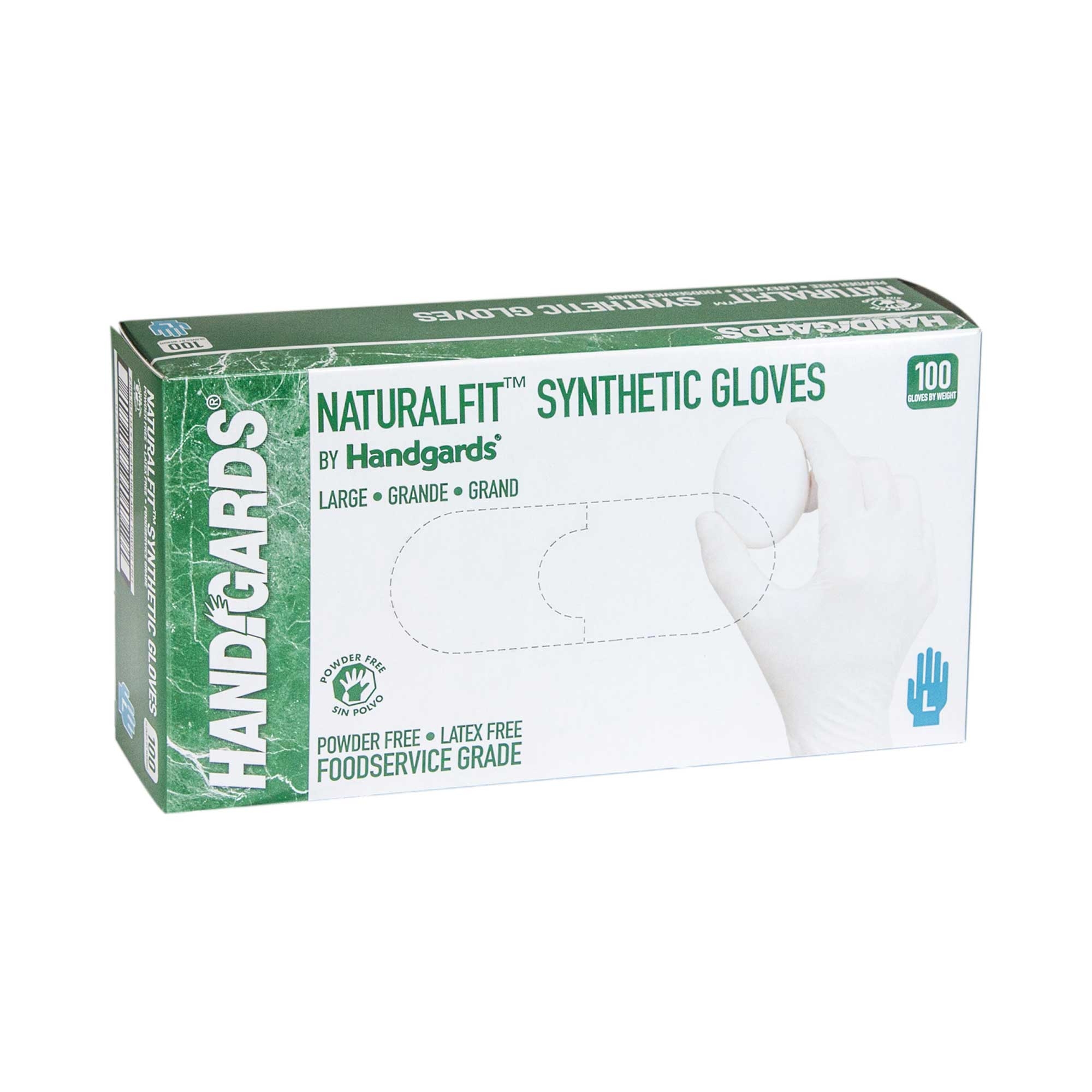 Handgards Large White Synthetic Disposable Glove -- 10 Per Case