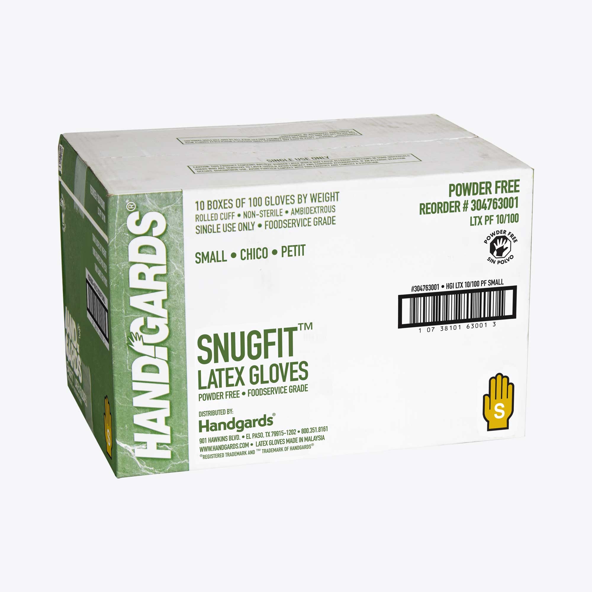 Handgards Small Standarad Ivory Latex Disposable Glove -- 10 per case.