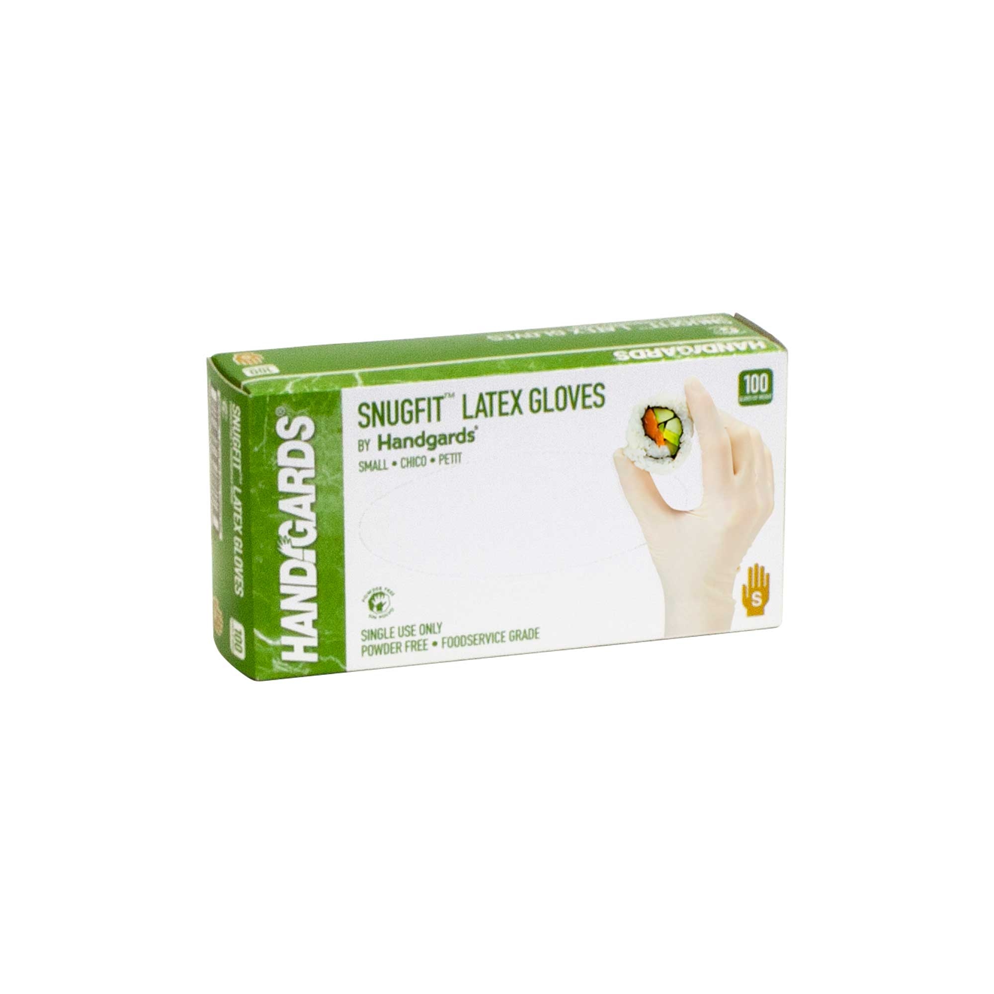 Handgards Small Standarad Ivory Latex Disposable Glove -- 10 per case.