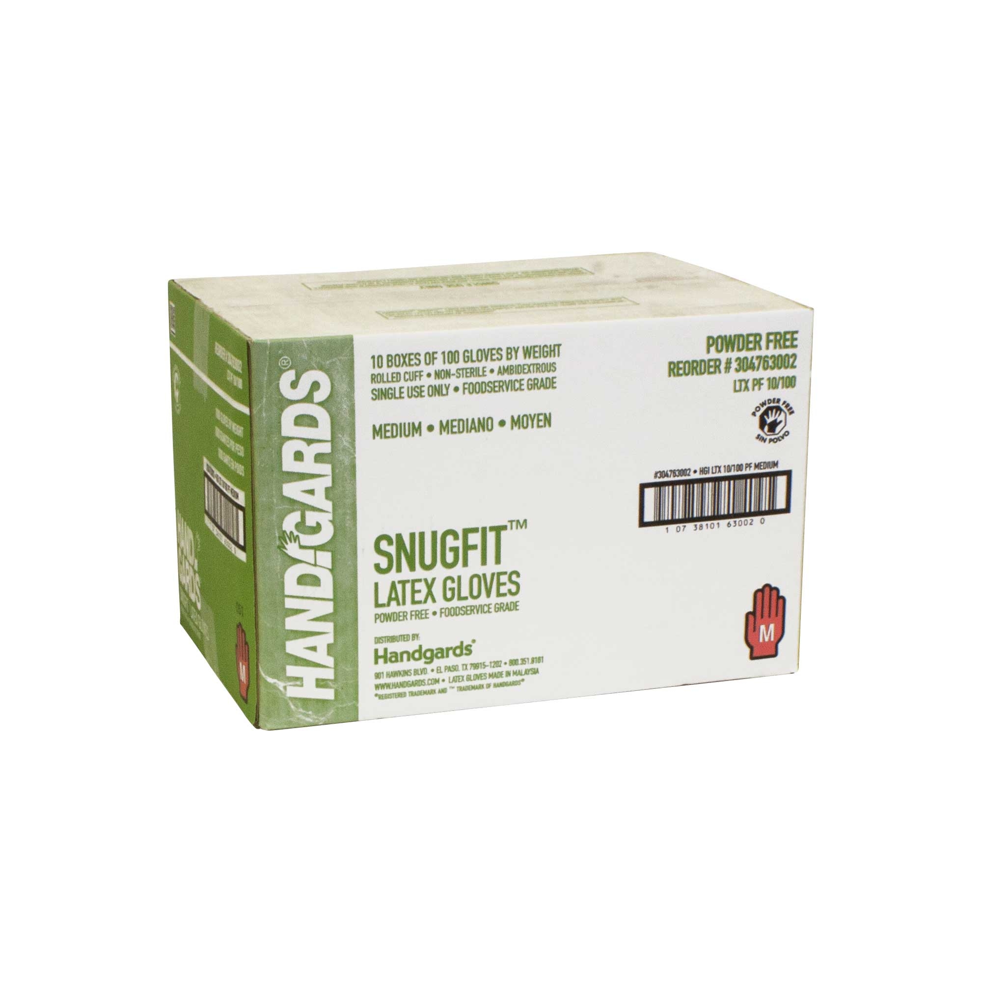 Handgards Medium Standarad Ivory Latex Disposable Glove -- 10 per case.