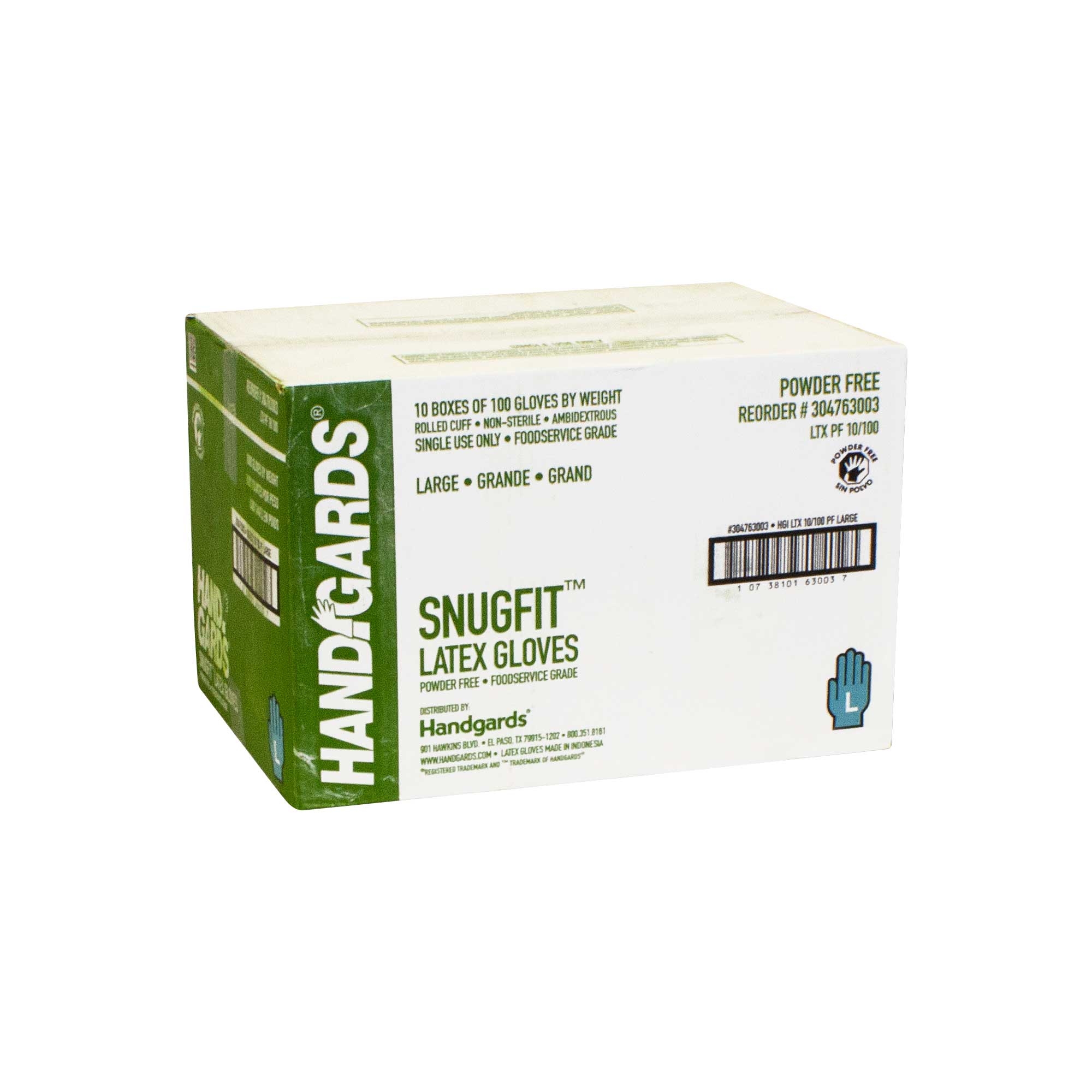 Handgards Large Standarad Ivory Latex Disposable Glove -- 10 per case.