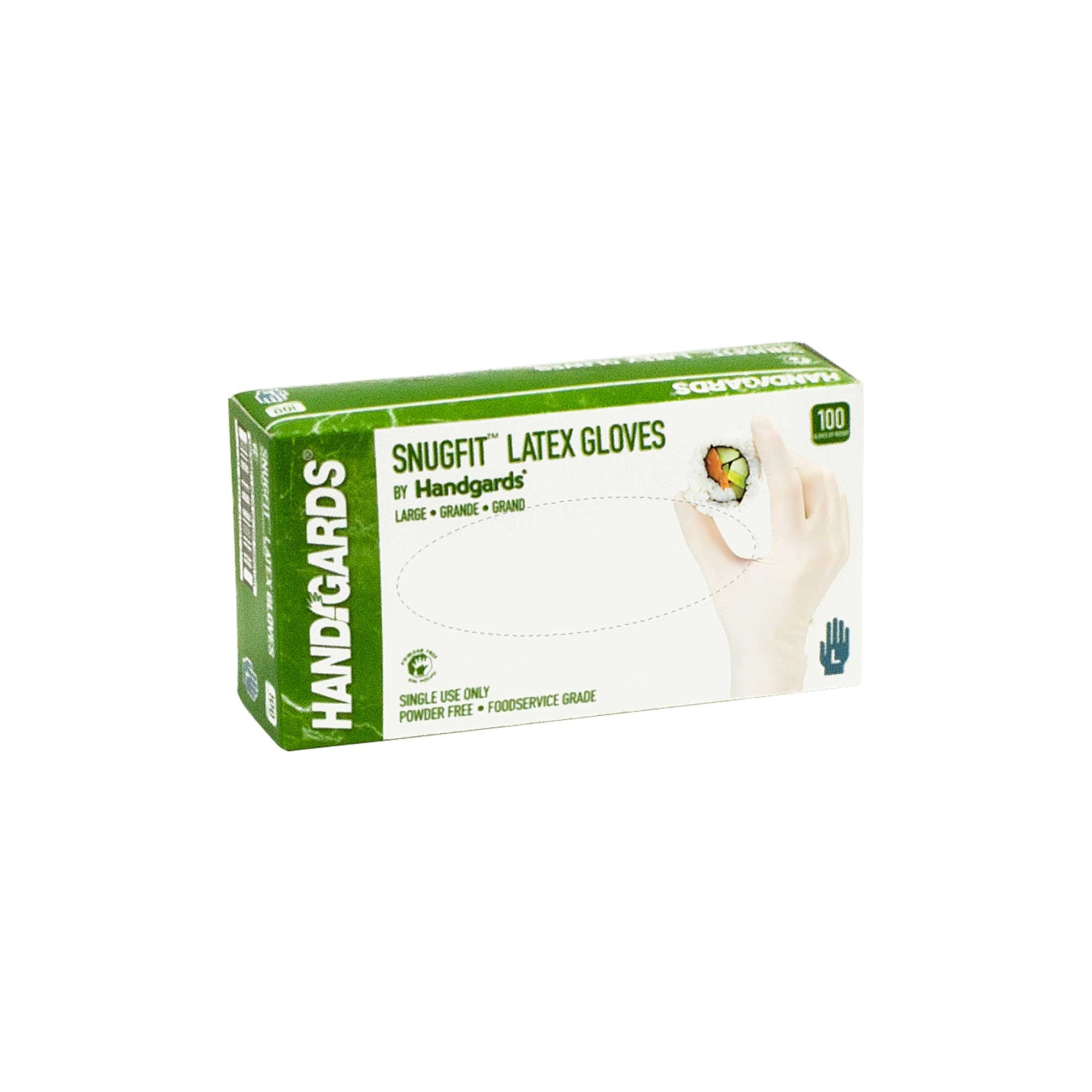 Handgards Large Standarad Ivory Latex Disposable Glove -- 10 per case.