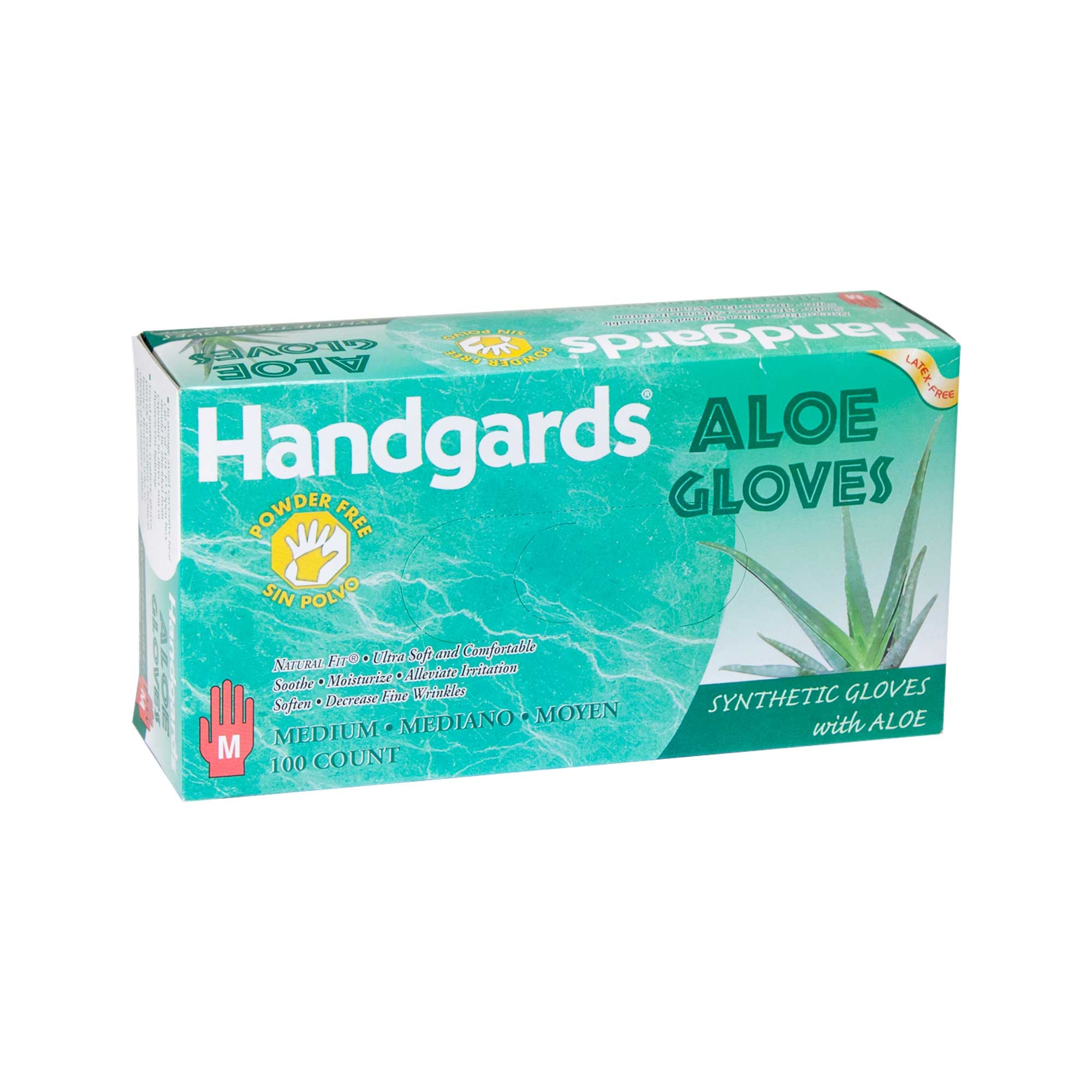 Handgards Medium Green Synthetic Disposable Glove With Aloe -- 4 Per Case