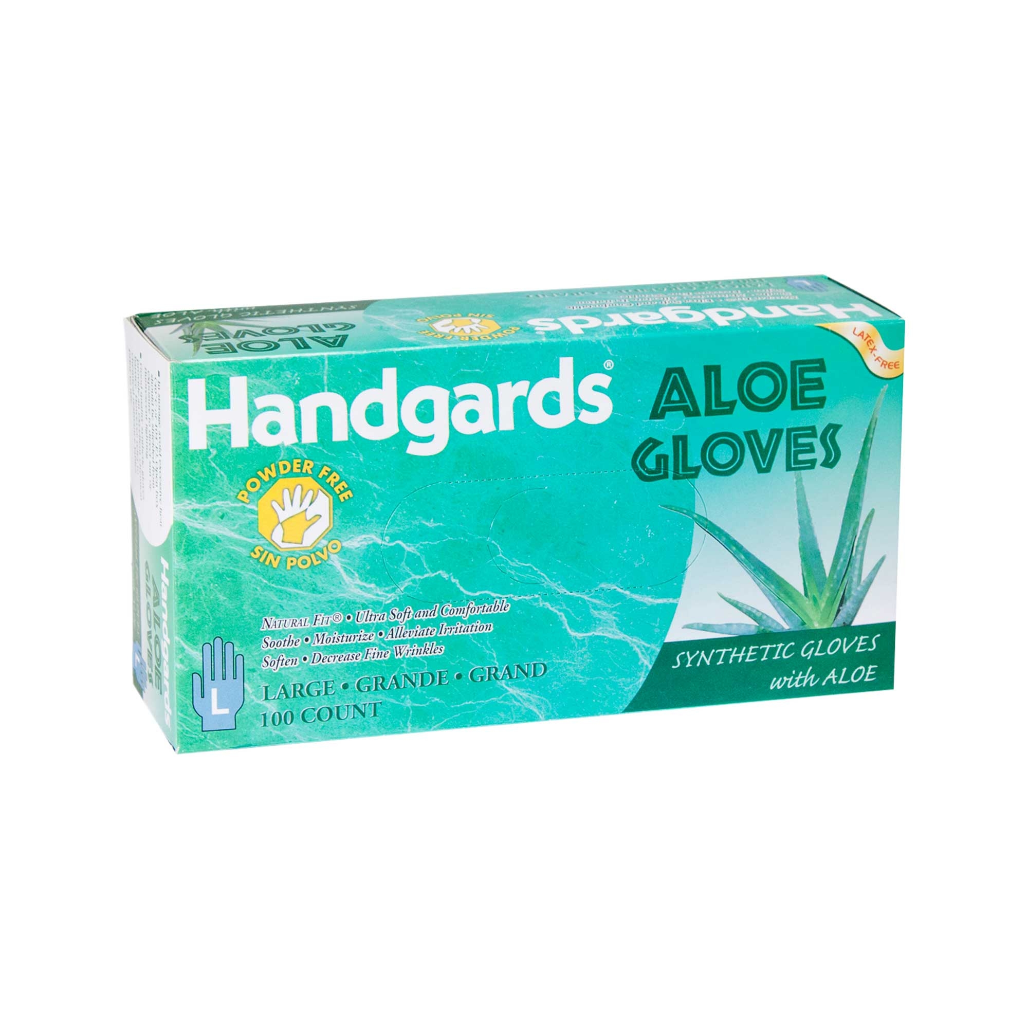 Handgards Large Green Synthetic Disposable Glove With Aloe -- 4 Per Case