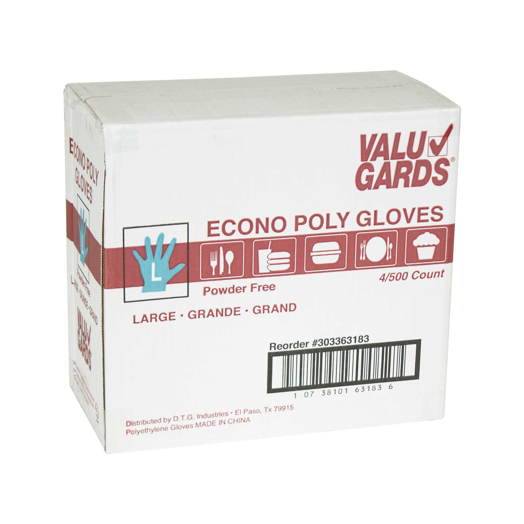 Handgards Value Line Large Poly EMB Glove - 500 per pack -- 4 packs per case.