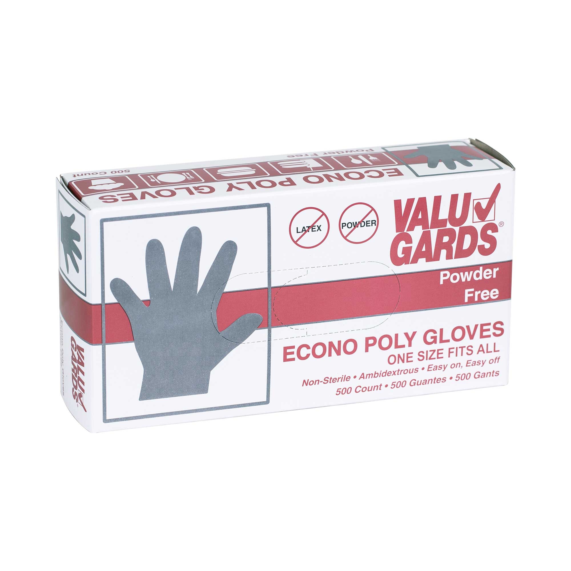 Handgards ValuGards Econo Poly Clear One Size Fits All Disposable Glove -- 2000 per case.