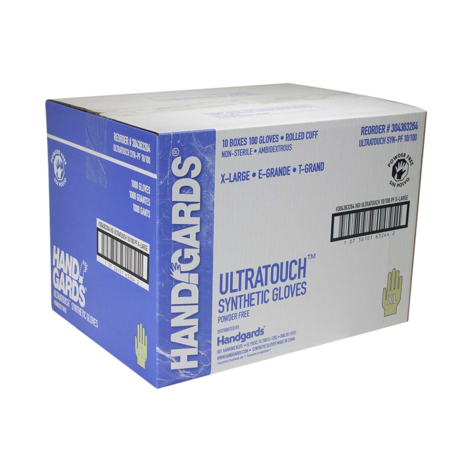Handgards UltraTouch Synthetic Blurple Extra Large Disposable Glove -- 1000 per case.