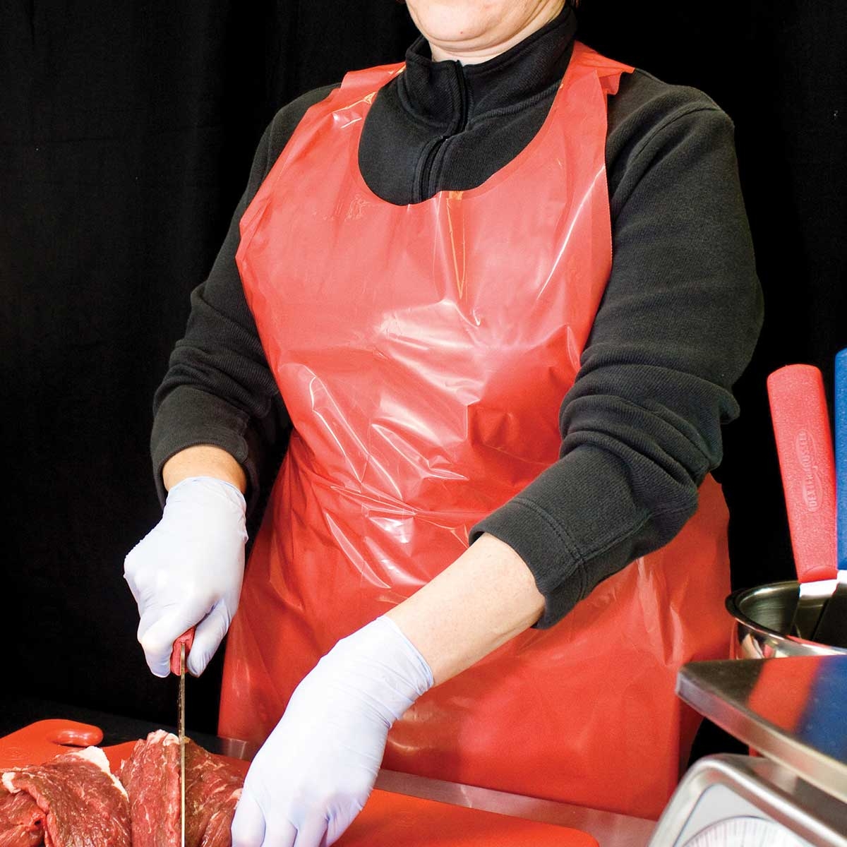 Handgards ASHY Red Heavy Duty Smooth Polyethylene Apron, 28 x 46 inch -- 50 per case.