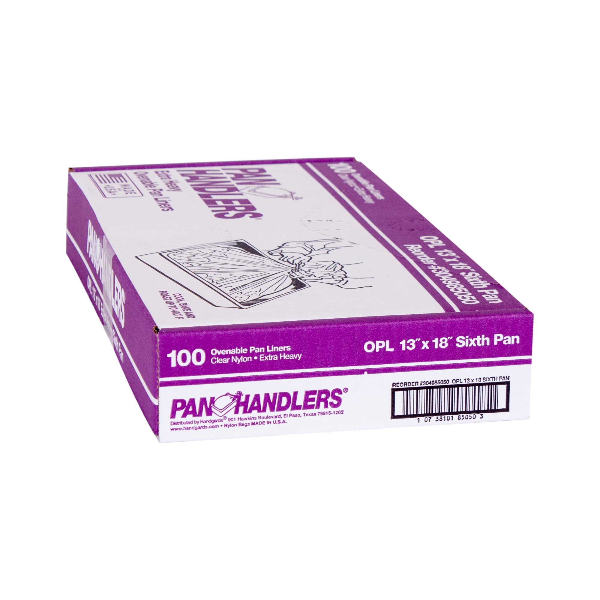 HandGards PanHandlers Nylon Ovenable Pan Liner, 13 x 18 inch -- 100 per case.