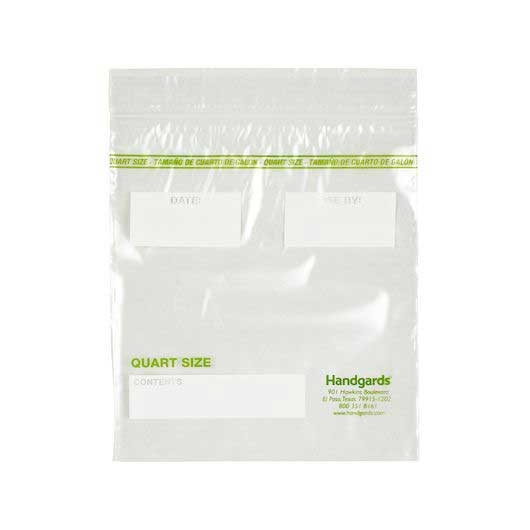 Handgards Zipgards Low Density Recloseable Quart Storage Bag, 7 x 8 inch -- 500 per case