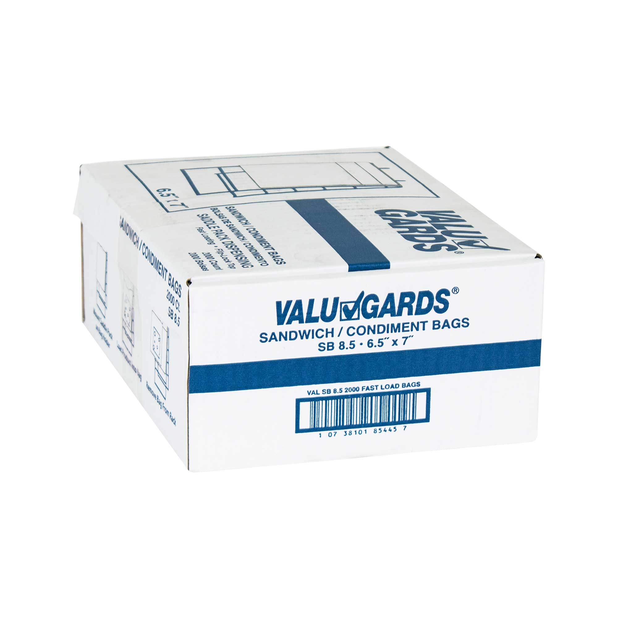 HandGards ValuGards High Density Disposable Clear Sandwich Bag, 6.75 x 7 inch -- 2000 per case.