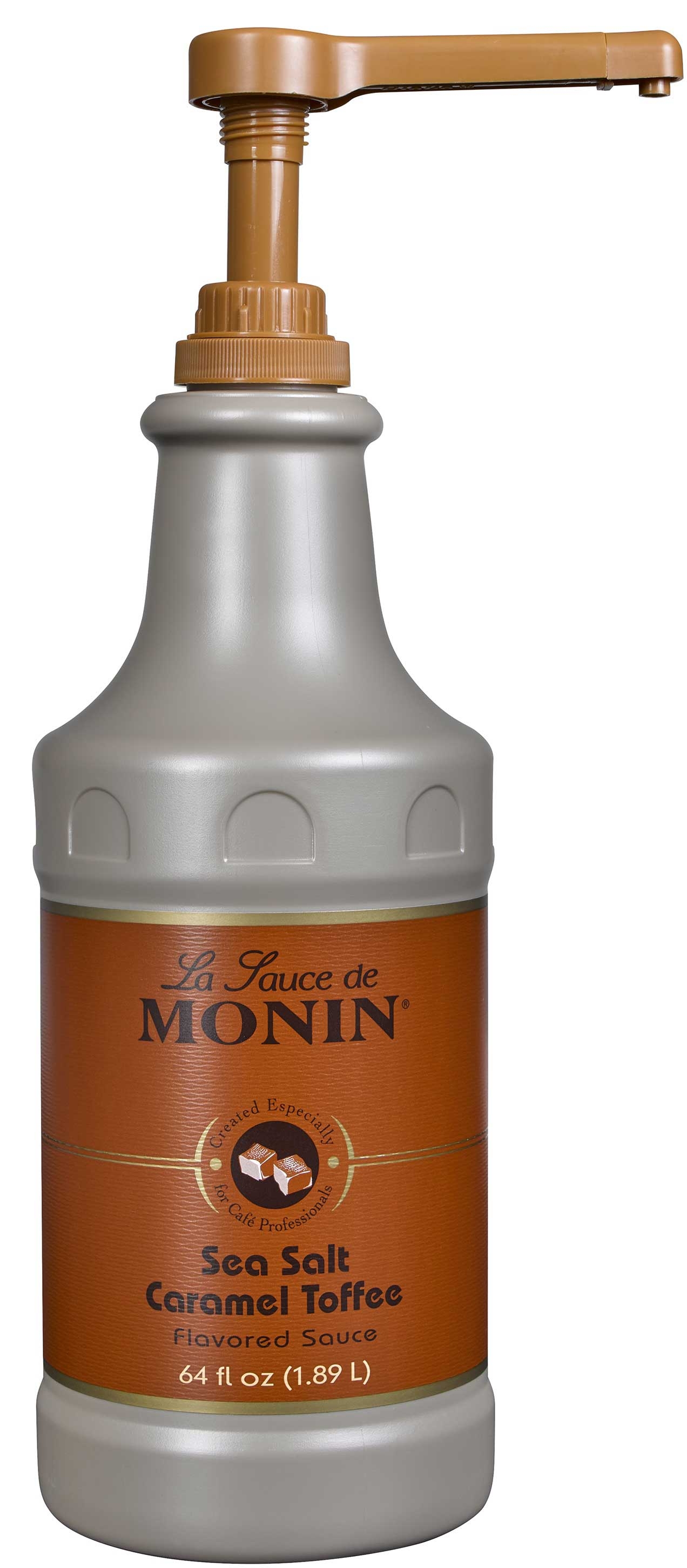 Monin Sea Salt Caramel Toffee Flavored Sauce, 1.89 Liter -- 4 per case.