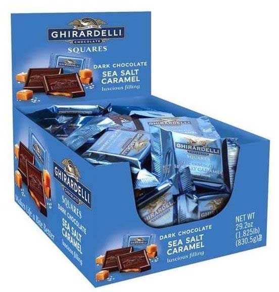 Ghirardelli Sea Salt Caramel Dark Chocolate Squares, 0.53 Ounce -- 660 per case