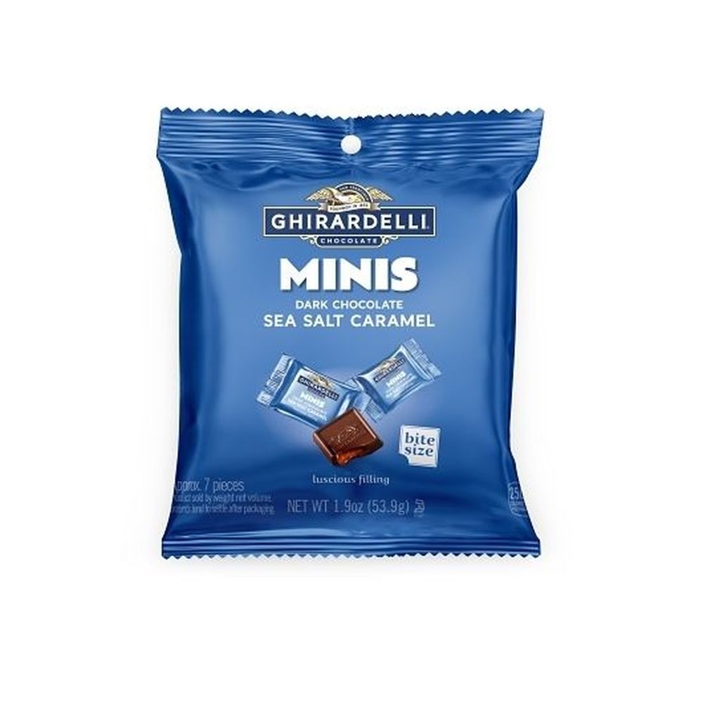 Ghirardelli Minis Sea Salt Caramel Dark Chocolate, 1.9 Ounce -- 12 per case