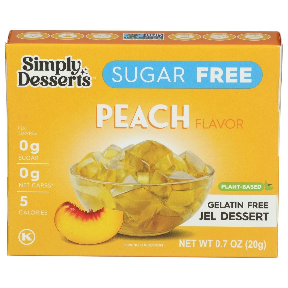 Simply Desserts Peach Jel Dessert, 0.7 Ounce -- 6 per case