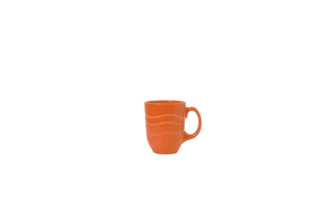 Syracuse China Cantina Colored Glaze Cayenne Carved Mug, 11 Ounce -- 12 per case.