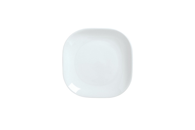 Syracuse China Reflections Aluma White Square Coupe Plate, 10 5/8 inch -- 12 per case.
