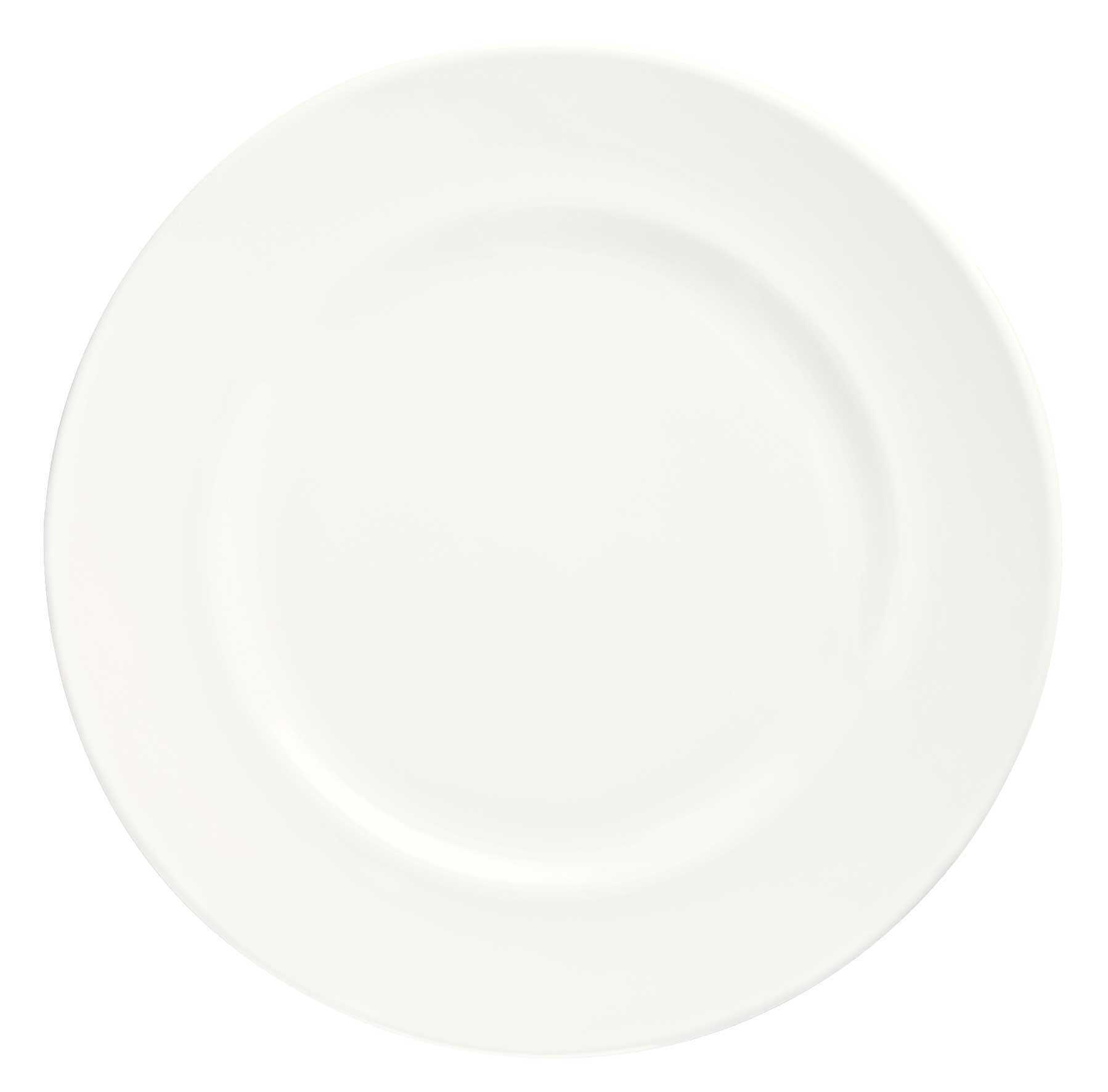 Syracuse China Slenda Royal Rideau Wide Rim Footed Plate, 7 3/8 inch -- 36 per case.