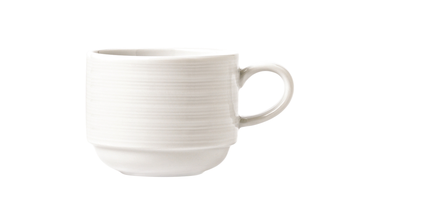 Syracuse China Lunar White Galileo Stacking Tea Cup, 9 Ounce -- 36 per case.