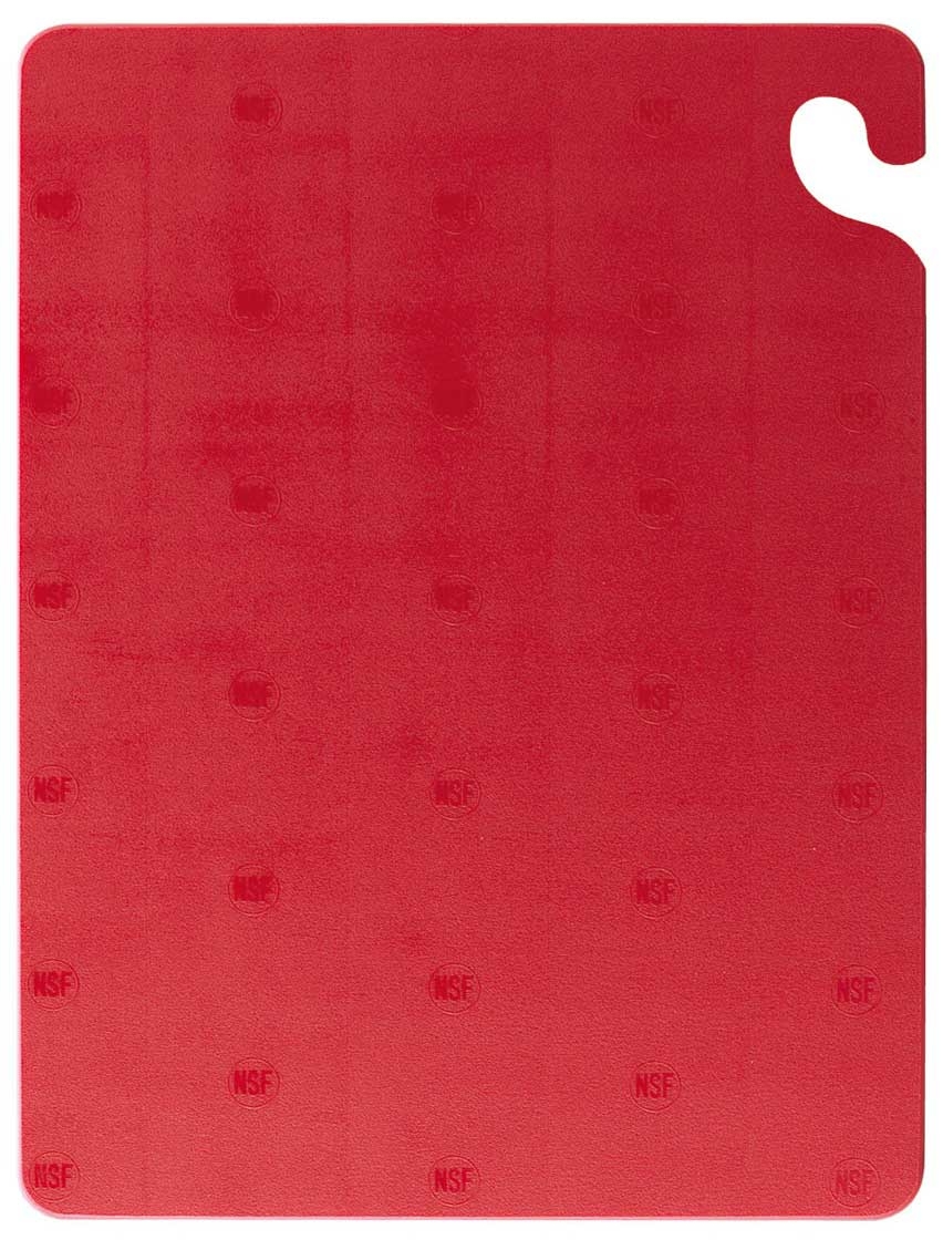 San Jamar Cut N Carry Red Cutting Board, 12 X 18 X 1/2 Inch -- 6 Per Case