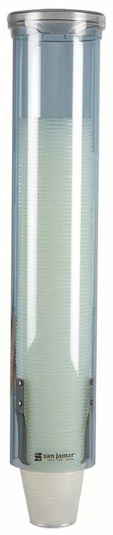 San Jamar Blue Small Pull Type 3 to 5 Ounce Water Cup Dispenser -- 24 per case.