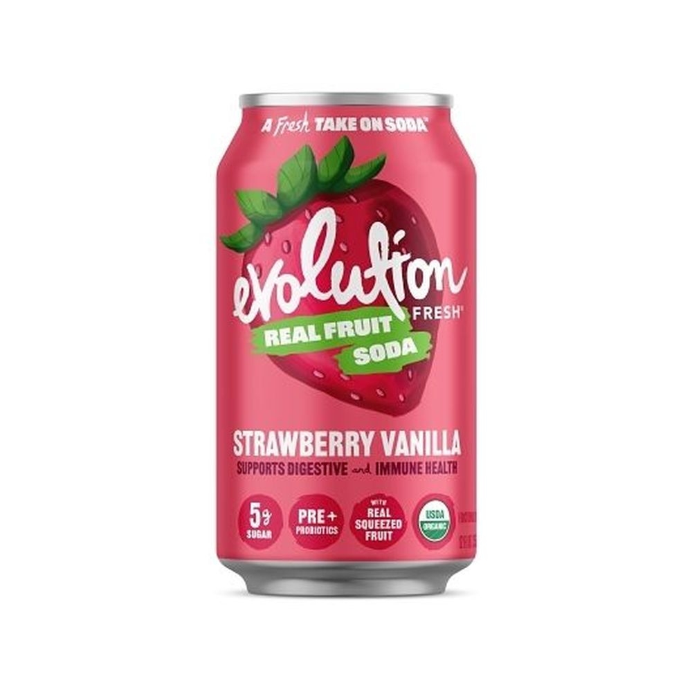 Evolution Fresh Strawberry Vanilla Real Fruit Soda, 12 Fluid Ounce -- 6 per case