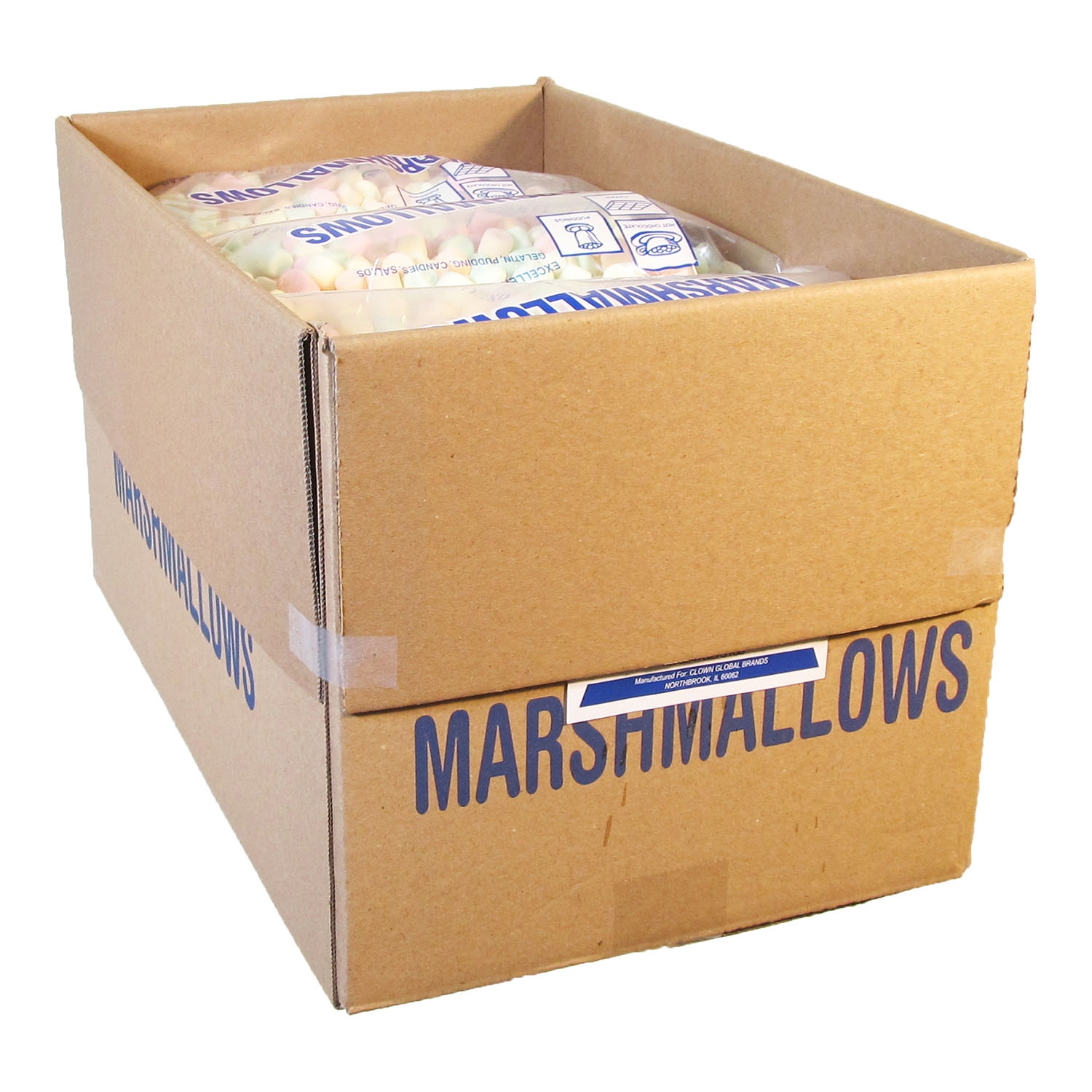 Clown Global Brands Mini Colored Marshmallows - 1 lb. poly bag, 12 per case