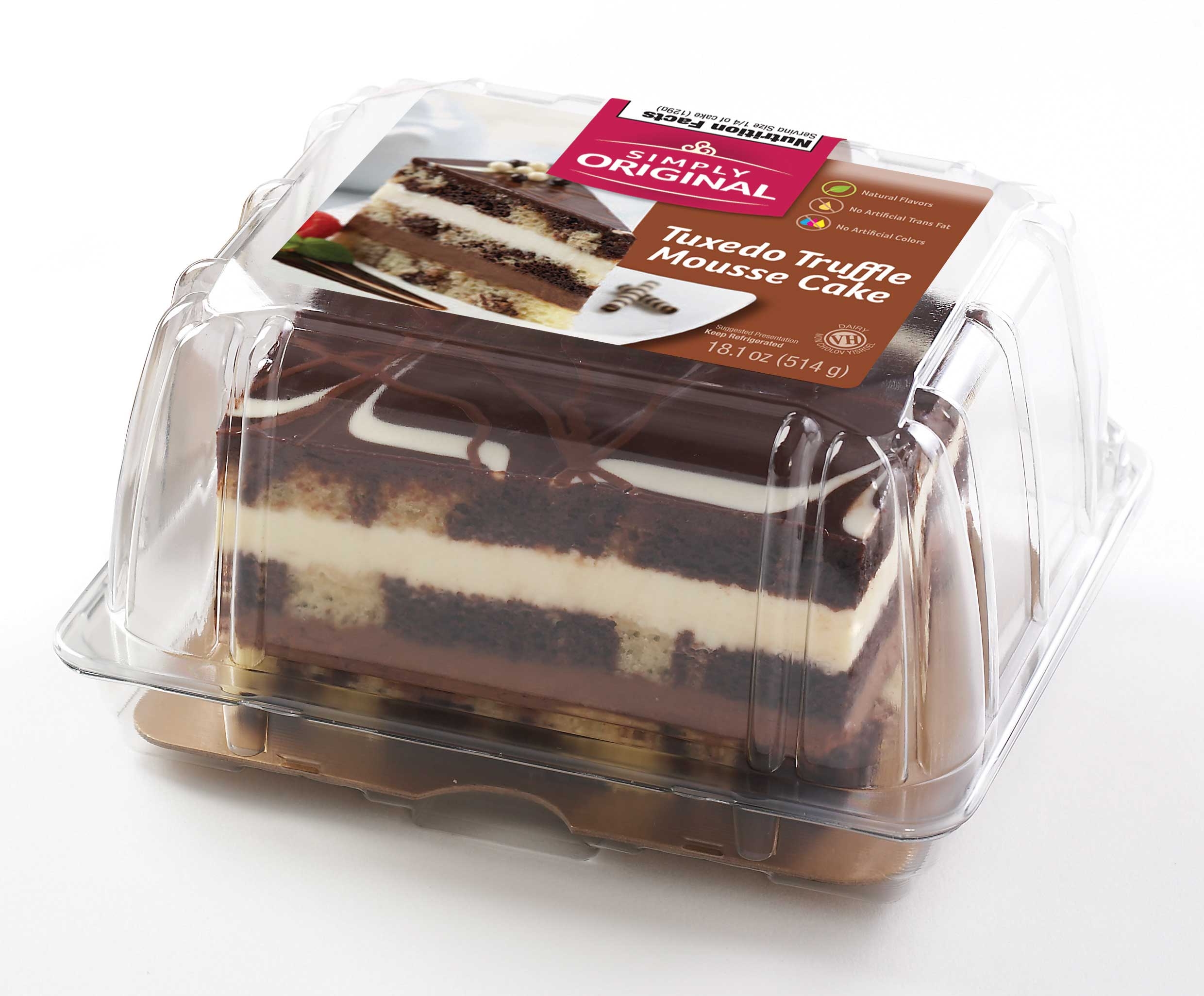 Simply Original Tuxedo Truffle Mousse Dessert Cake, 18.1 Ounce -- 12 per case.