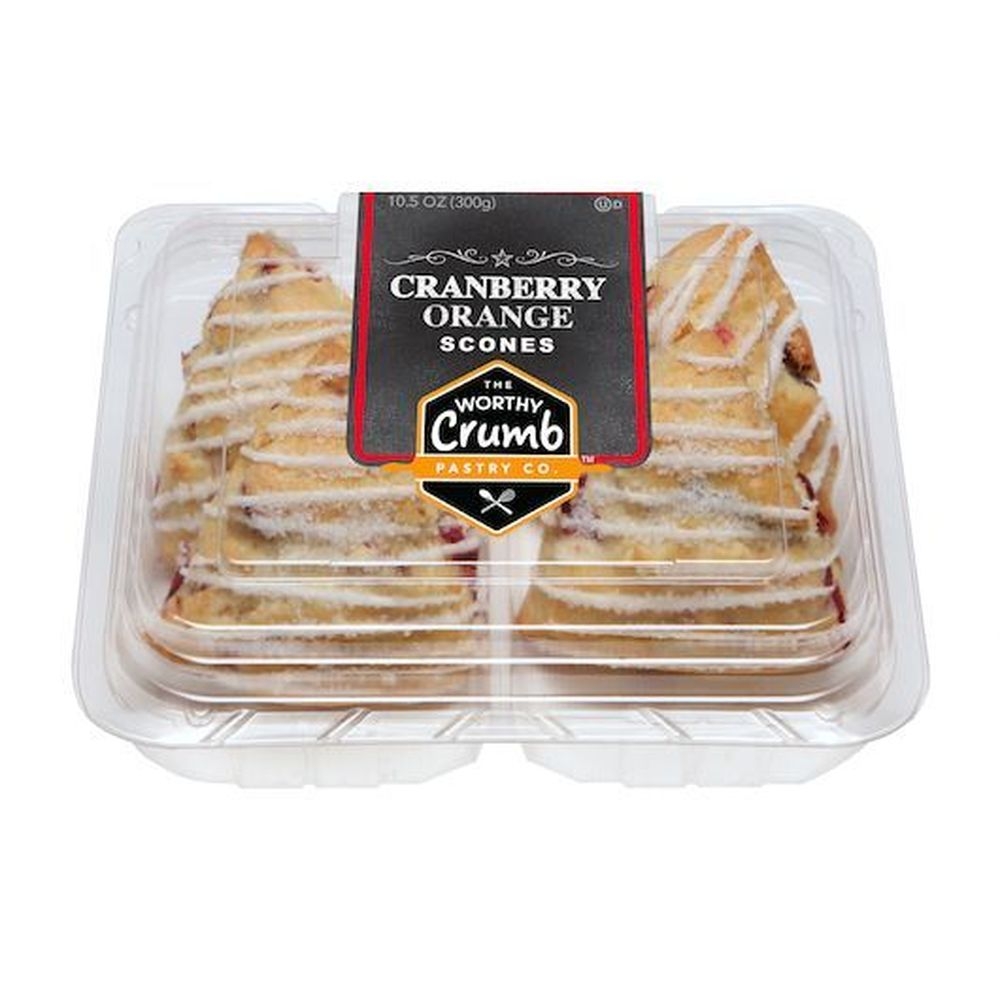 The Worthy Crumb Artisan Cranberry Orange Scones, 10.5 Ounce -- 16 per case