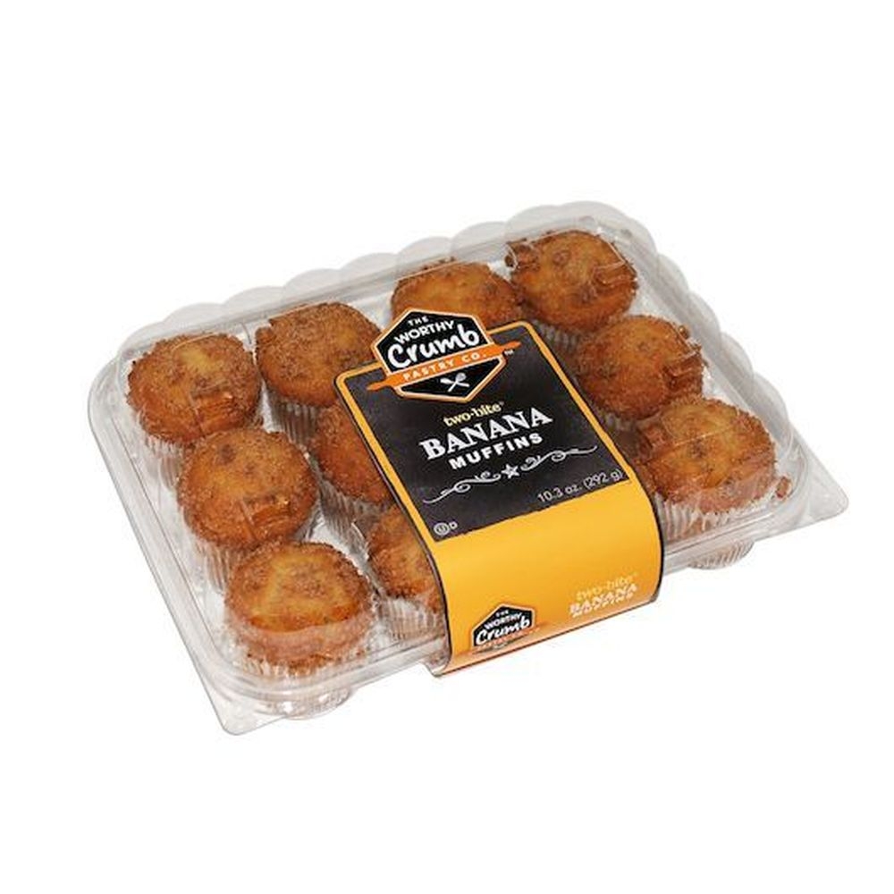 The Worthy Crumb Two Bite Banana Muffins, 10.3 Ounce -- 12 per case