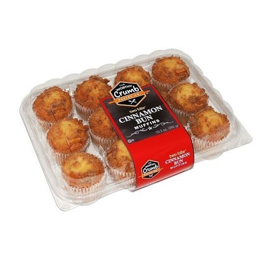 The Worthy Crumb Two Bite Cinnamon Bun Muffins, 0.64 Pound -- 12 per case