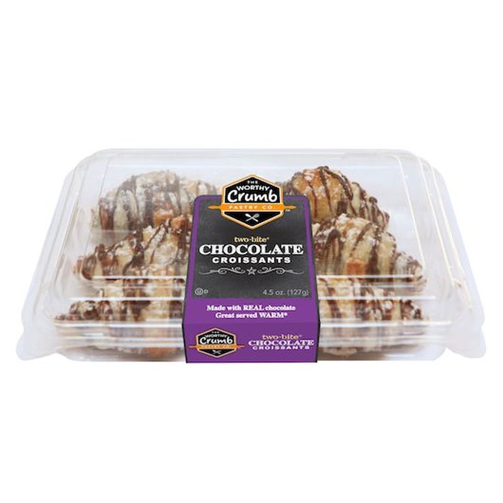The Worthy Crumb Two Bite Chocolate Croissant, 4.5 Ounce - 12 per case