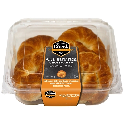 The Worthy Crumb All Butter Pinched Croissant, 10 Ounce -- 12 per case