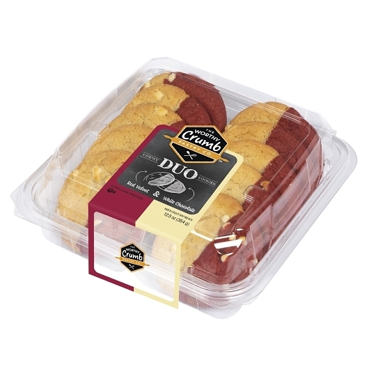 The Worthy Crumb Red Velvet and White Chocolate Duo Cookies, 12.5 Ounce -- 15 per case
