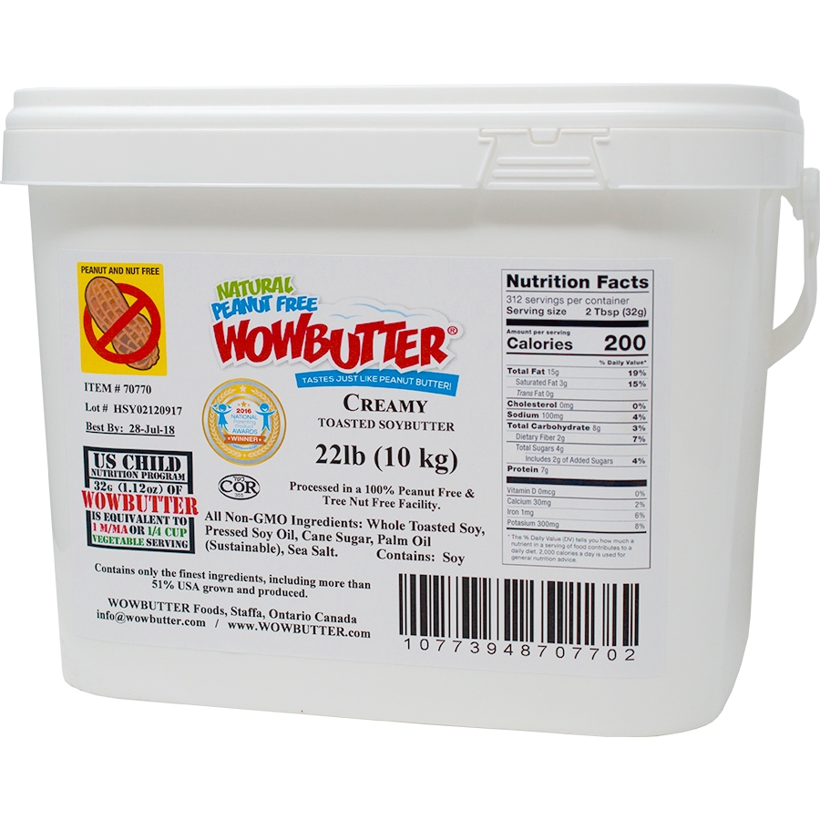 WOWBUTTER Creamy and Peanut Free Spread, 22 Pound.