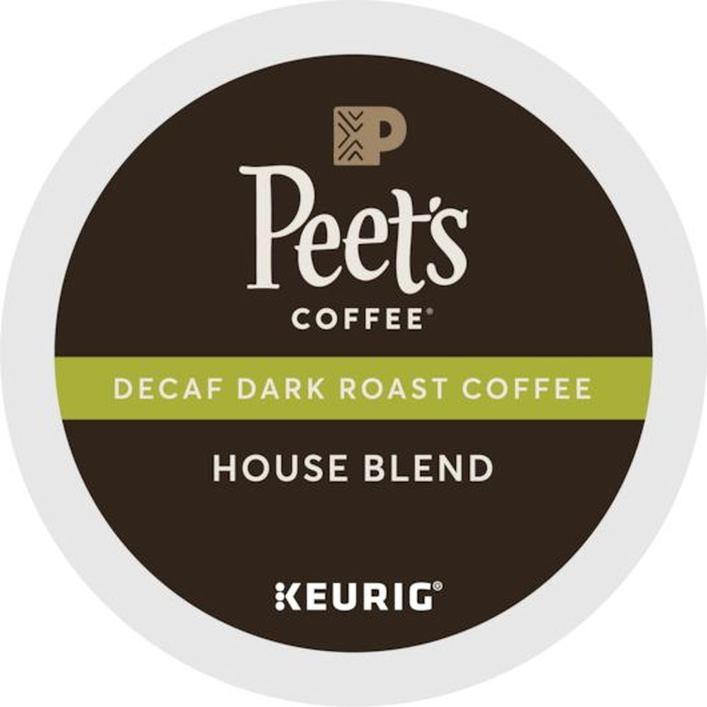 Peets Coffee House Blend Decaf Dark Roast K-Cup Coffee Pod, 22 count -- 4 per case