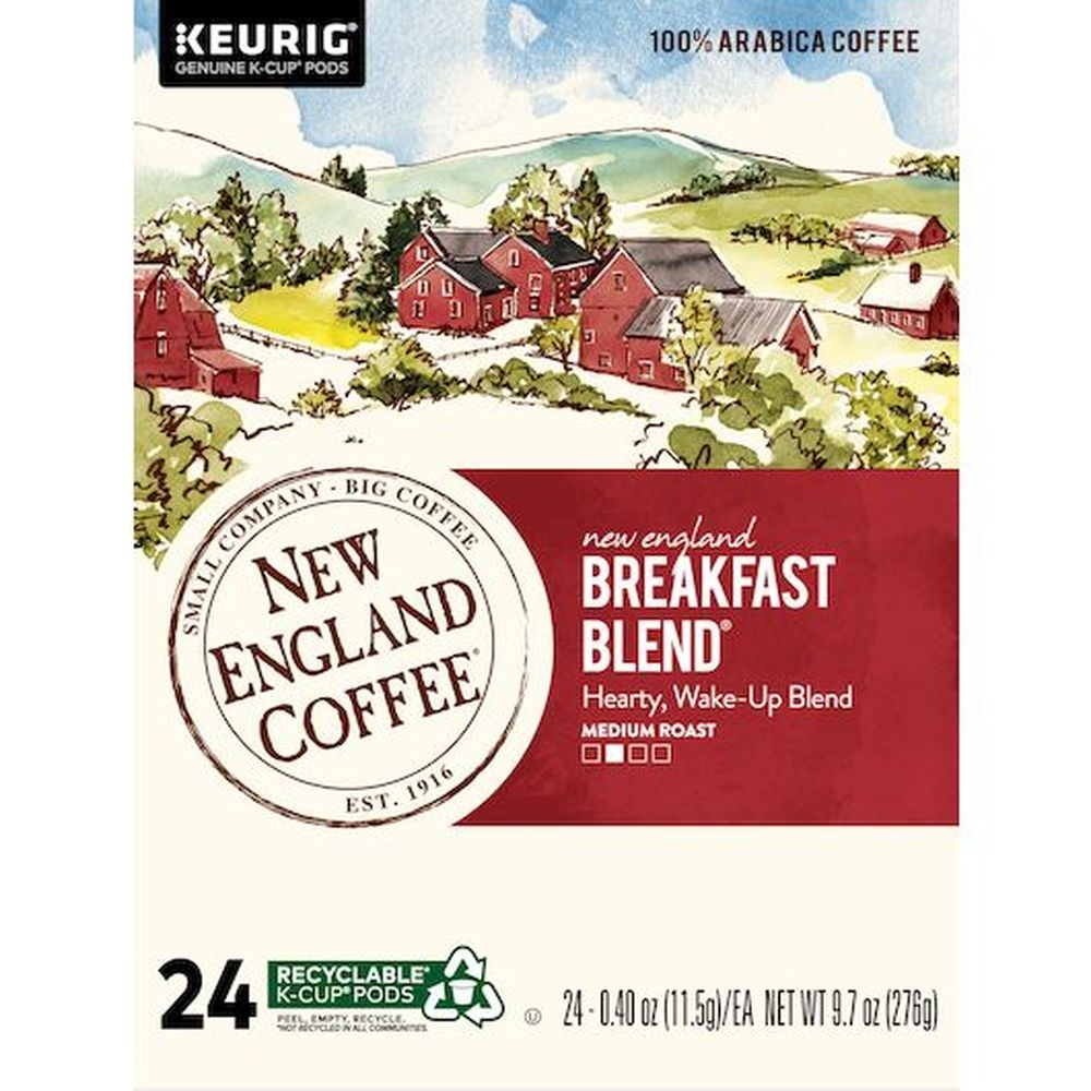 New England Coffee Breakfast Blend K-Cup Coffee Pod, 24 count -- 4 per case