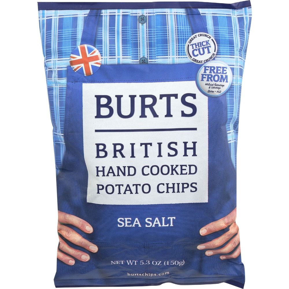 Burts British Sea Salt Hand Cooked Potato Chips, 5.3 Ounce -- 10 per case