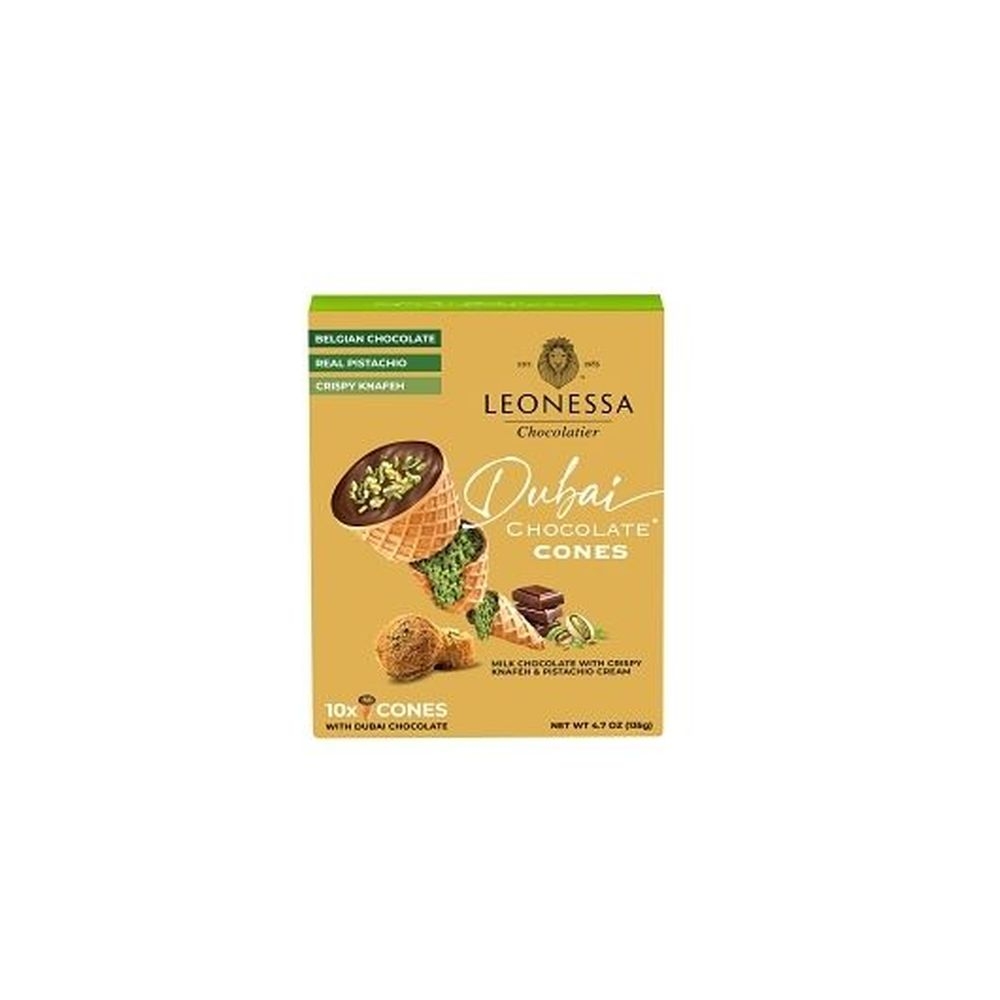 Leonessa Dubai Chocolate Cones, 4.7 Ounce -- 12 per case