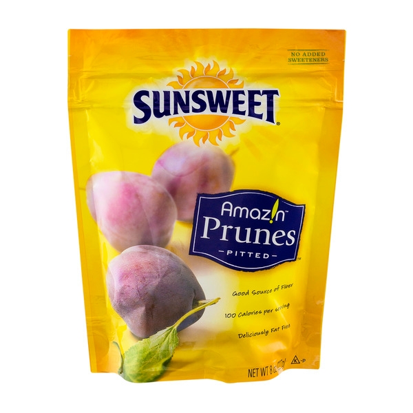 Sunsweet Pitted Dried Plums, 8 Ounce Pouch -- 12 per case.