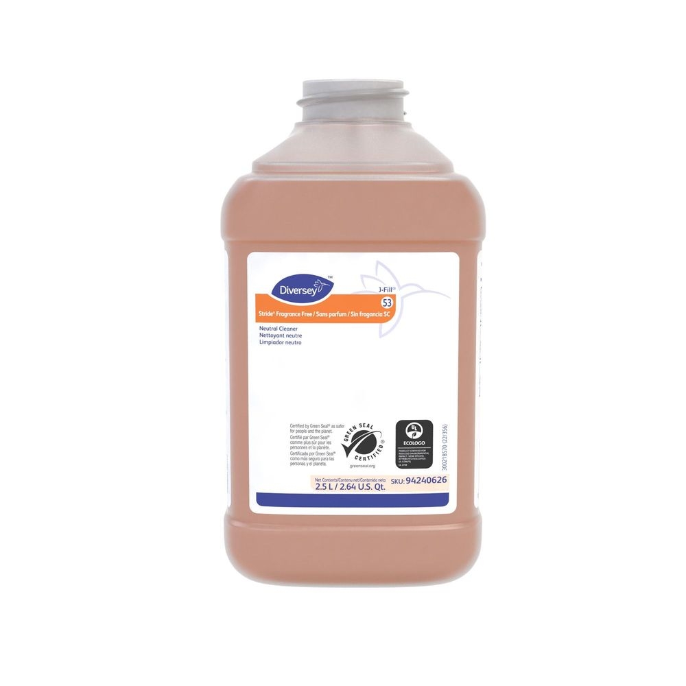 Diversey Stride Fragrance Free Neutral Cleaner, 2.5 Liter - 2 per case