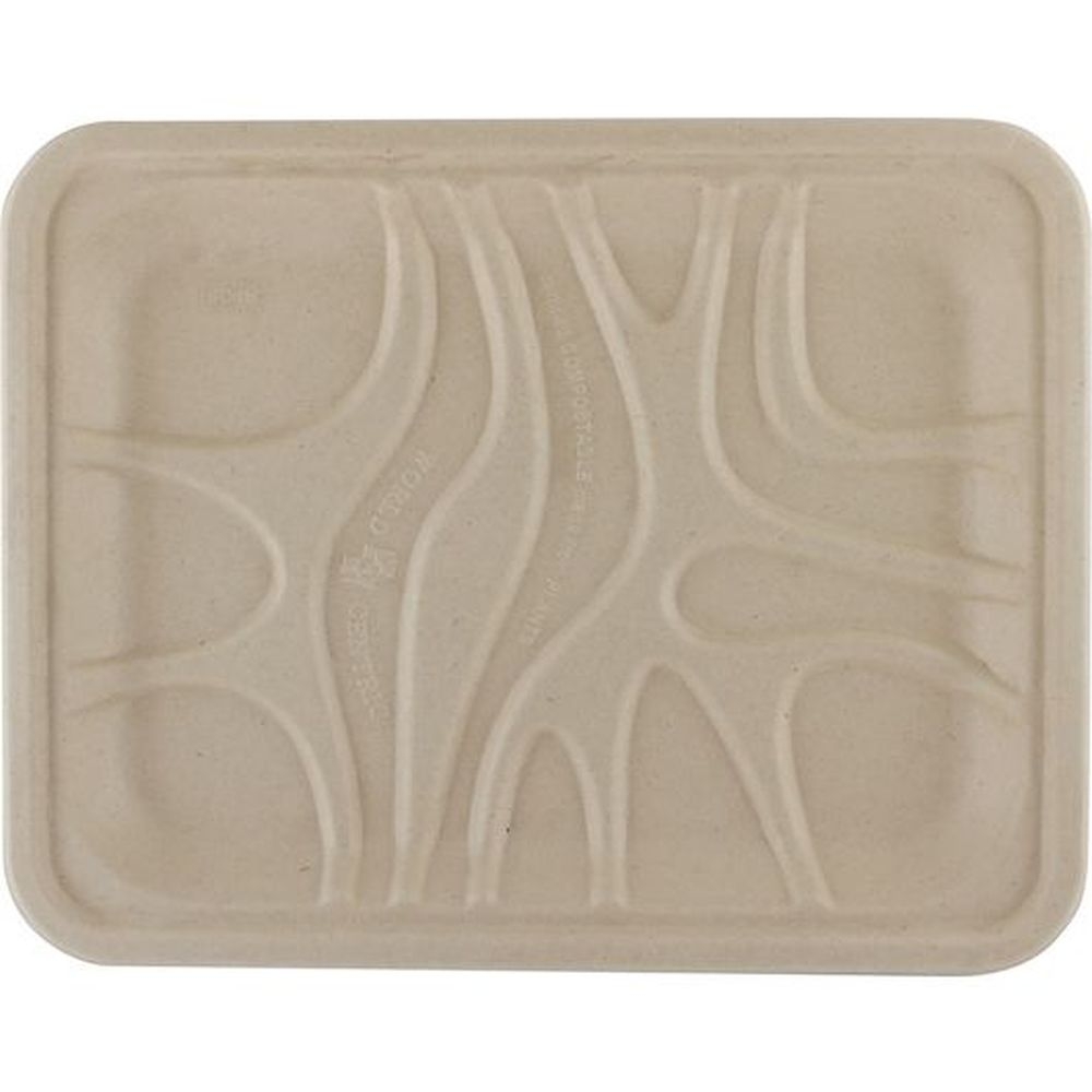World Centric Molded Fiber Plastic Lined Tray, 50 count - 10 per case