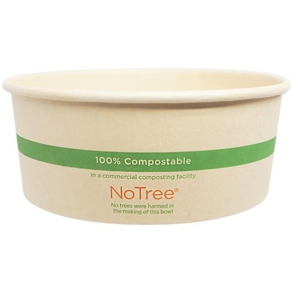 World Centric 24 Ounce Plant Fiber Notree Compostable Wide Paper Bowl, 50 count -- 6 per case