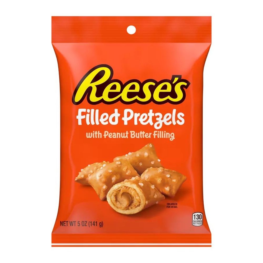 Reeses Filled Pretzels with Peanut Butter Filling, 5 Ounce Peg Bag - 12 per case