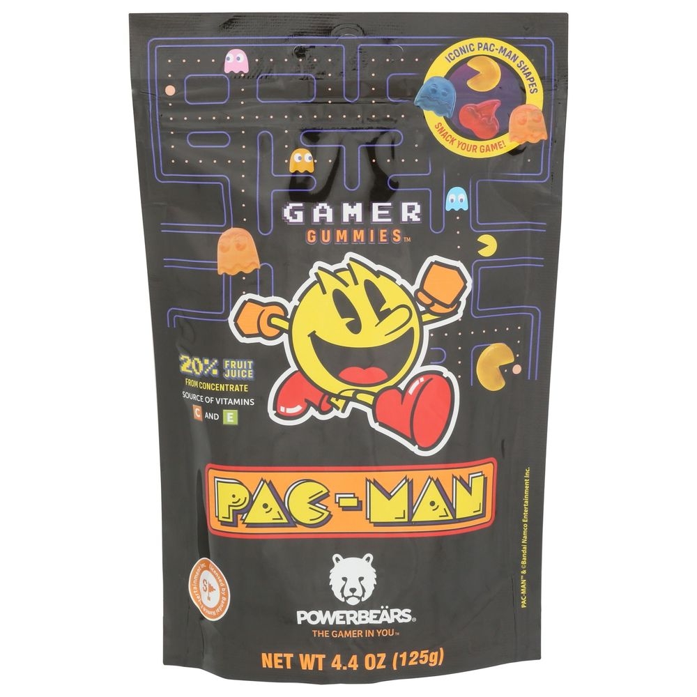 Powerbears Pac-Man Gamer Gummies, 4.4 Ounce Bag -- 6 per case