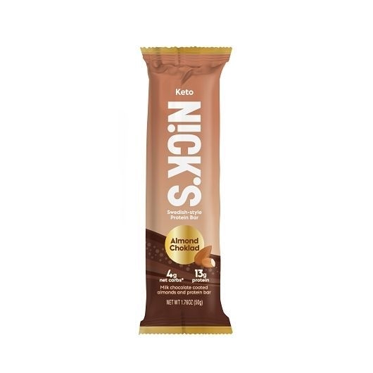 Nicks Almond Chocolate Swedish-Style Keto Snack Bar, 1.76 Ounce -- 96 per case
