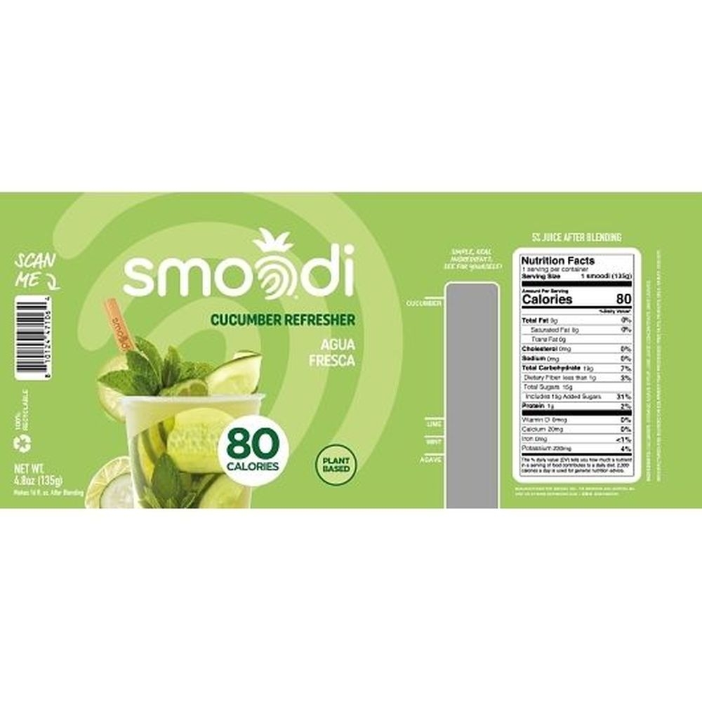 Smoodi Cucumber Lime Mint Refresher, 4.8 Ounce -- 12 per case