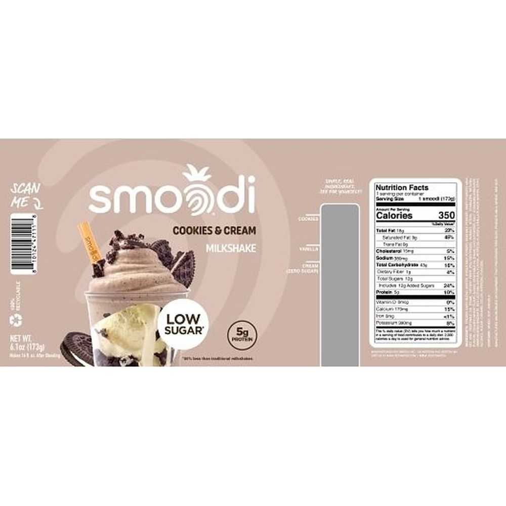 Smoodi Cookies Vanilla Cream Milk Shake, 6.1 Ounce -- 12 per case