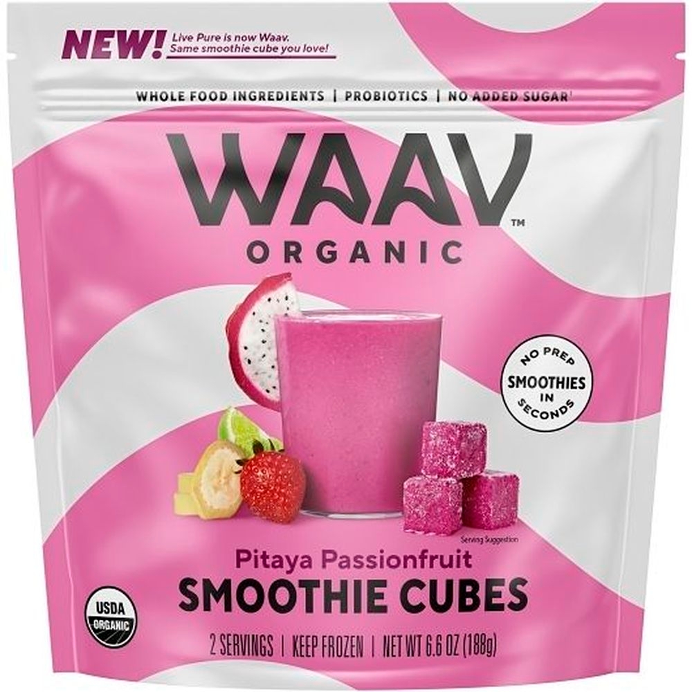 Waav Organic Pitaya Passionfruit Smoothie Cubes, 12 count -- 6 per case