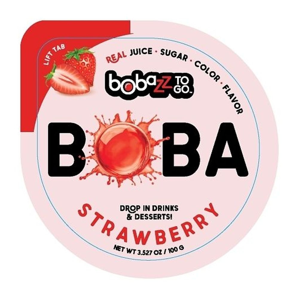 Bobazz To Go Strawberry Boba, 3.527 Ounce Cup - 32 per case